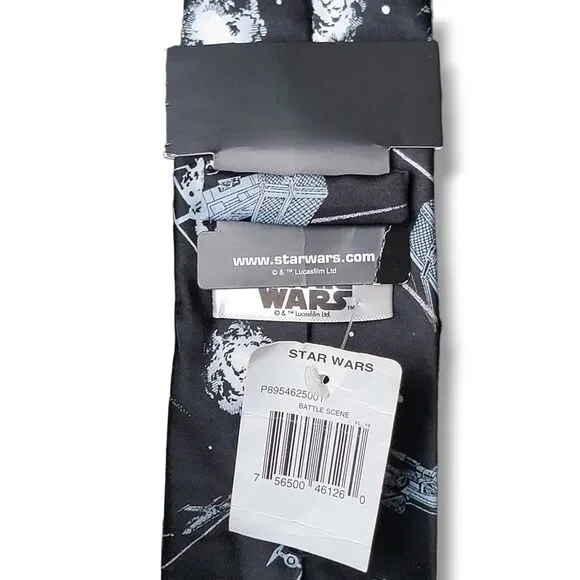Star Wars Tie Men's Necktie Starfighters Space Battle Standard Lucasfilm NWT - Picture 4 of 7